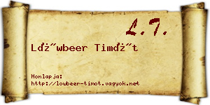 Löwbeer Timót névjegykártya